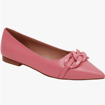 pink flat with knot-like detail on toe area