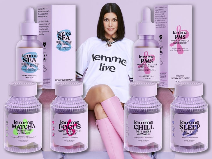 Kourtney Kardashian With Her Lemme Health And Beauty Supplements