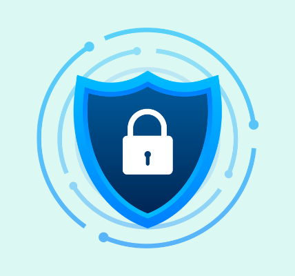 image of blue shield with a lock