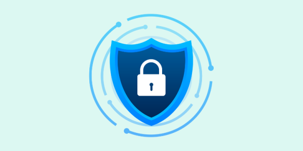 image of blue shield with a lock