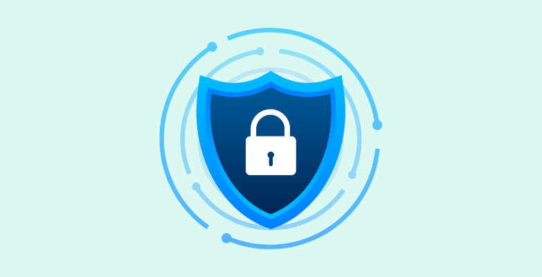 image of blue shield with a lock