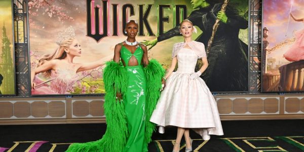 Cynthia Erivo, Ariana Grande at the "Wicked" Los Angeles Premiere at the Dorothy Chandler Pavilion on November 9, 2024 in Los Angeles, California. (Photo by Gilbert Flores/Variety via Getty Images)