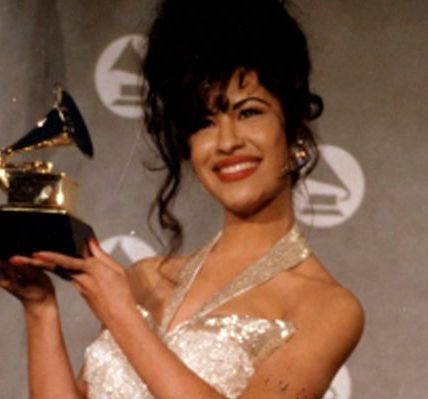 American singer Selena (born Selena Quintanilla-Perez, 1971 - 1995) poses with her award for Best Mexican/American Album at the 36th Annual Grammy Awards at Radio City Music Hall, New York, New York, March 1, 1994. (Photo by Arlene Richie/Getty Images)