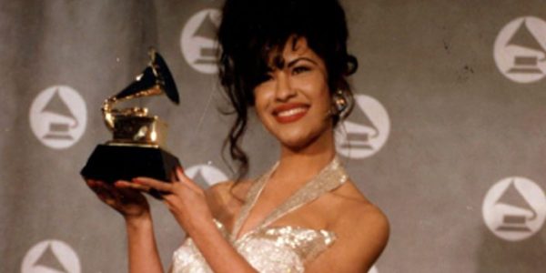 American singer Selena (born Selena Quintanilla-Perez, 1971 - 1995) poses with her award for Best Mexican/American Album at the 36th Annual Grammy Awards at Radio City Music Hall, New York, New York, March 1, 1994. (Photo by Arlene Richie/Getty Images)