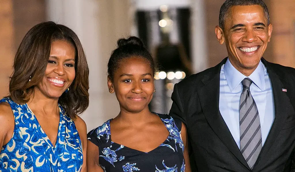 Former first lady Michelle Obama shares a story about her daughter Sasha Obama horrific car accident.(Photo by Kristoffer Tripplaar-Pool/Getty Images)