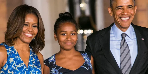 Former first lady Michelle Obama shares a story about her daughter Sasha Obama horrific car accident.(Photo by Kristoffer Tripplaar-Pool/Getty Images)