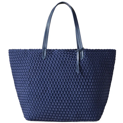 woven tote in navy