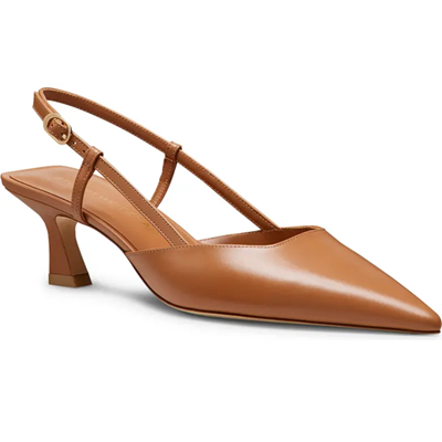 light brown caramel slingback pump