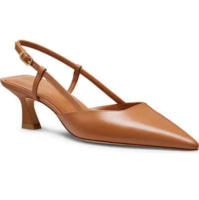 light brown caramel slingback pump