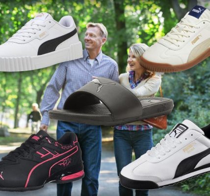 Couple Walking Through The Park Surrounded By Puma Sneakers On Sale On Amazon