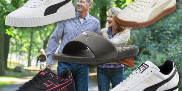Couple Walking Through The Park Surrounded By Puma Sneakers On Sale On Amazon