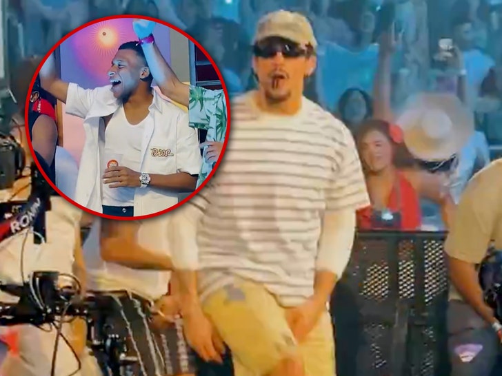 Kylian Mbappé Hits Dangerous Bunny Live performance, Events Onstage