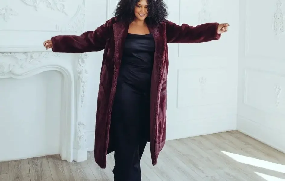 Maroon-Faux-Fur-Teddy-Coat by Hilary MacMillian