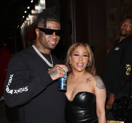 Blueface & Hazel E Spark Reactions After Locking Lips During Cozy Dinner Date