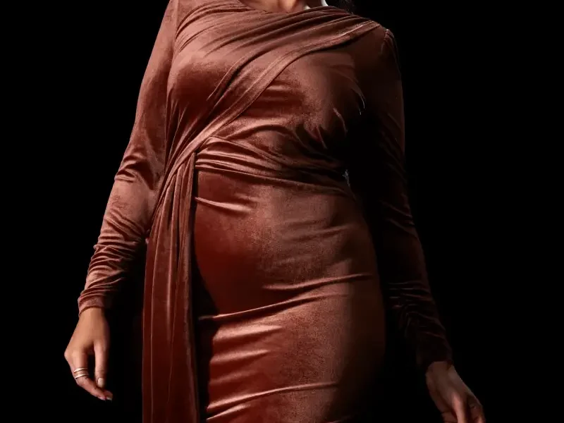Tyana Velvet Draped Plus Size holiday Dresses