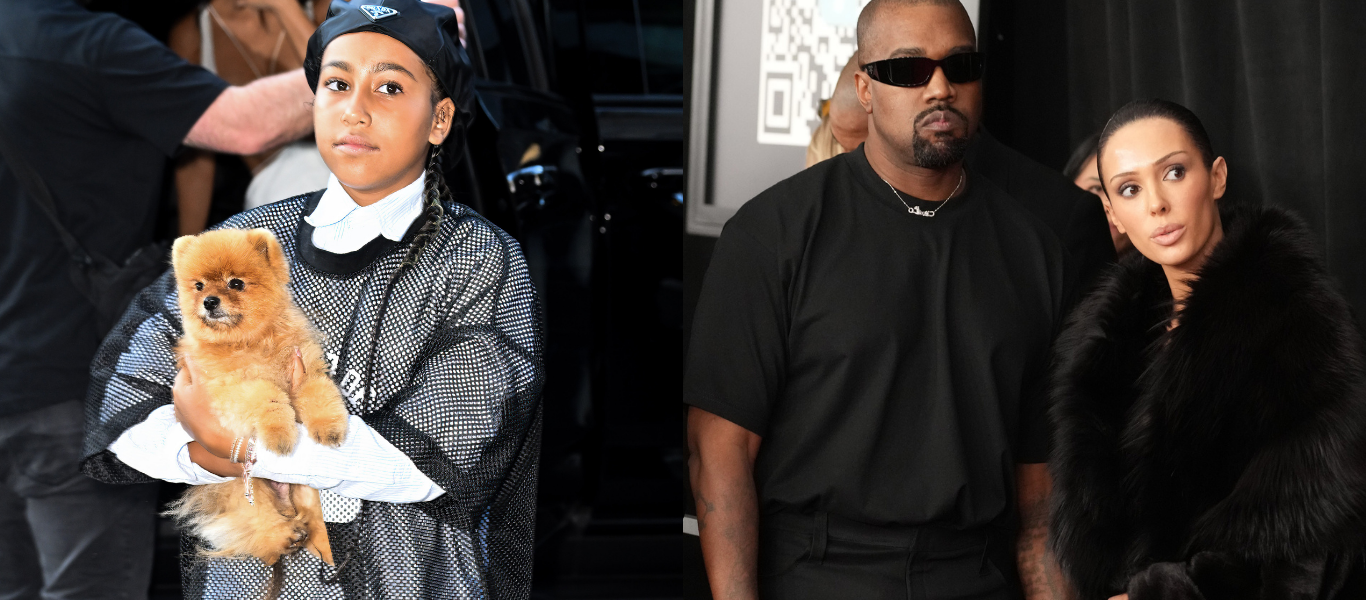 North West Facial Expression Holiday Photo Ye Kanye West Bianca Censori Family Disney Kim Kardashian