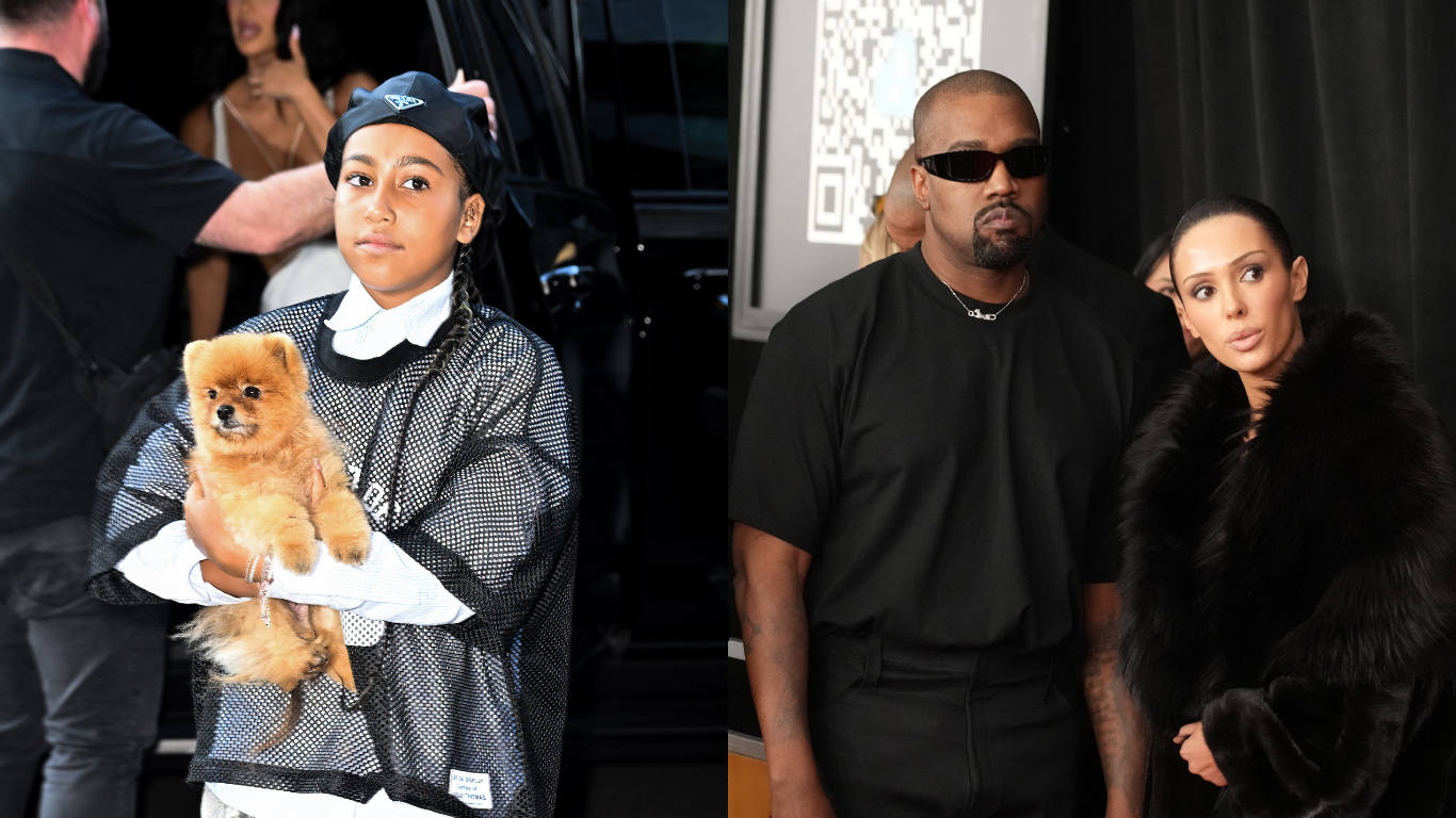 North West Facial Expression Holiday Photo Ye Kanye West Bianca Censori Family Disney Kim Kardashian