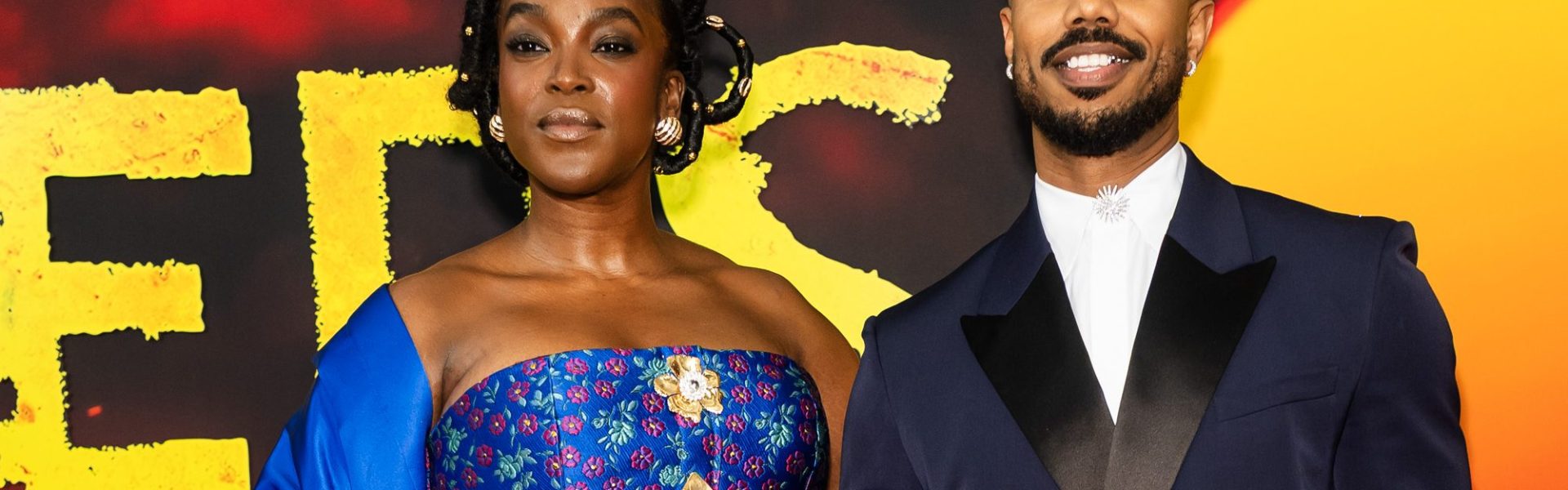 Michael B Jordan Wunmi Mosaku Kisses Pregnancy Baby Bump Video Smoke Annie Sinners