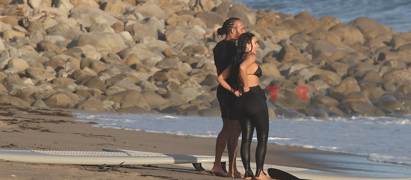 Oh, That's Bae? Kim Kardashian & Lewis Hamilton Spotted Kissing & Cozying Up During Beachside Date (EXCLUSIVE PHOTOS)