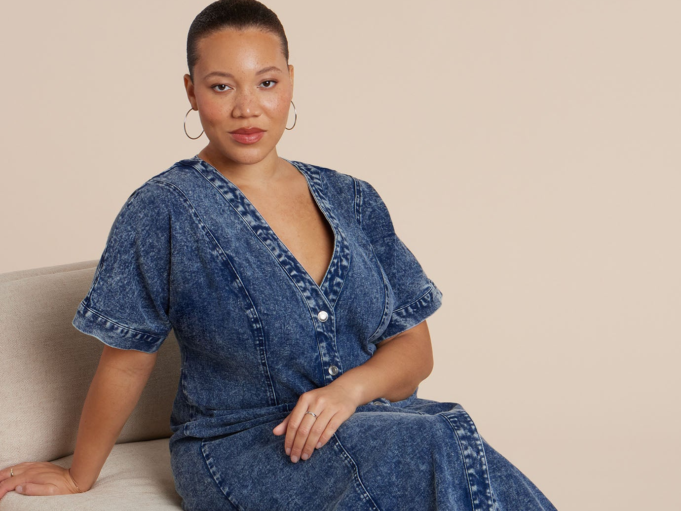 plus size denim dress by eloquii
