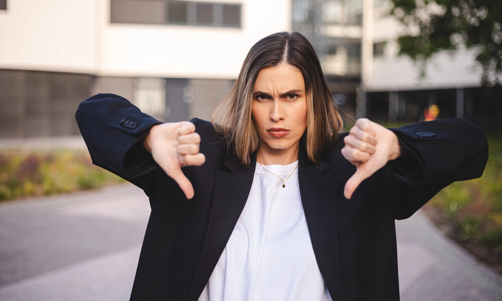 Woman Thumb down