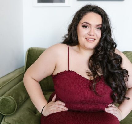 Lady wearing a slip dress