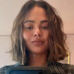Plunging Top by Chrissy Teigen Pairs with Ultra-Low-Rise Pants
