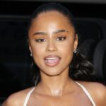 Plunging Bra Top by Tyla Pairs with Gucci Denim Skirt