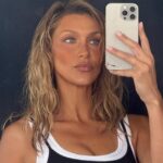 Latex Dress by Bella Hadid Features Sheer Top Design