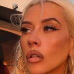 Plunging Dress by Christina Aguilera Features High Slit