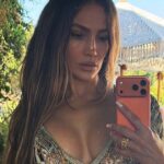 Sheer Lace Top by Jennifer Lopez Showcases Her Curves