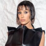 Bianca Censori Covers Up in Sheer Mowalola Fishnet Bodysuit
