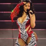 Cardi B Stuns in Curve-Hugging Plunging LBD