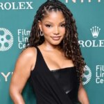 Alex Perry Dress by Halle Bailey Features Dramatic High Slit