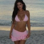 Ren Haixi Santa Hat by Kylie Jenner Complements Skimpy Outfit